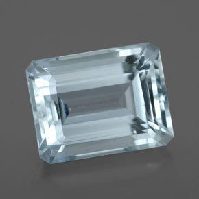 Água-marinha azul natural 4,80ct, corte esmeralda, VVS