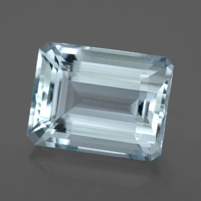 Água-marinha azul natural 4,80ct, corte esmeralda, VVS