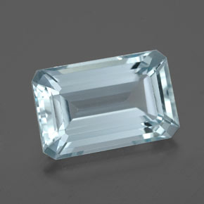 Água-marinha azul natural 3,93ct, corte esmeralda, VVS