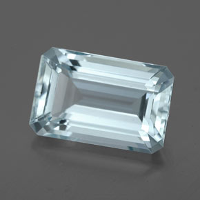 Água-marinha azul natural 3,93ct, corte esmeralda, VVS