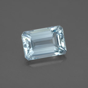 Água-marinha azul natural 2,86ct, corte esmeralda, VVS