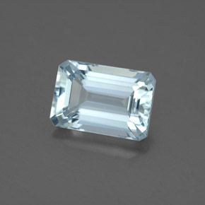 Água-marinha azul natural 2,86ct, corte esmeralda, VVS