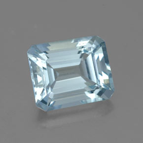 Água-marinha azul natural 2,20ct, corte esmeralda, VVS