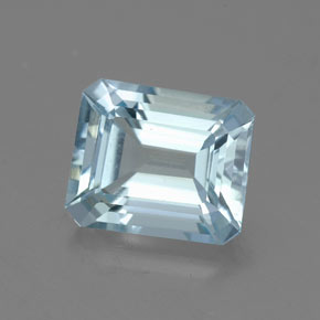 Água-marinha azul natural 2,20ct, corte esmeralda, VVS
