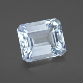 Água-marinha azul natural 4,19ct, corte esmeralda, VVS