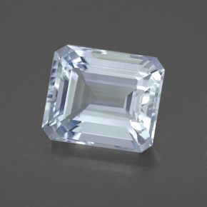 Água-marinha azul natural 4,19ct, corte esmeralda, VVS