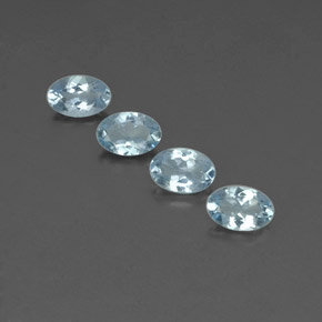 Pedras preciosas de água-marinha azul natural de  ct, corte oval, VVS-VS