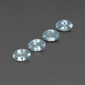 Pedras preciosas de água-marinha azul natural de  ct, corte oval, VVS-VS