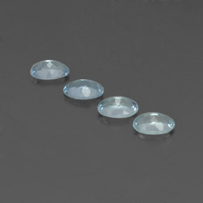 Pedras preciosas de água-marinha azul natural de  ct, corte oval, VVS-VS