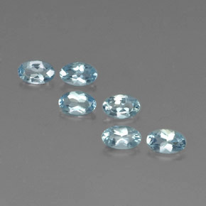 Pedras preciosas de água-marinha azul natural de  ct, corte oval, VVS