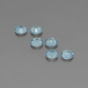 Pedras preciosas de água-marinha azul natural de  ct, corte redondo, VVS-VS