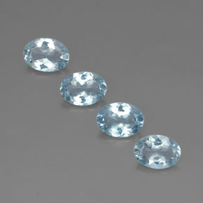 Pedras preciosas de água-marinha azul natural de  ct, corte oval, VVS-VS