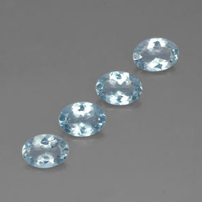 Pedras preciosas de água-marinha azul natural de  ct, corte oval, VVS-VS
