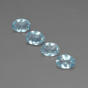 Pedras preciosas de água-marinha azul natural de  ct, corte oval, VS