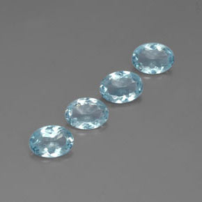 Pedras preciosas de água-marinha azul natural de  ct, corte oval, VS