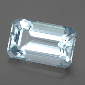Água-marinha azul natural 5,33ct, corte esmeralda, VS