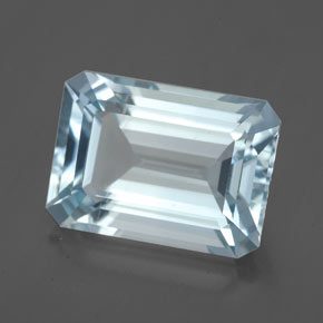 Água-marinha azul natural 4,37ct, corte esmeralda, VS