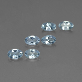Pedras preciosas de água-marinha azul natural de  ct, corte oval, VS