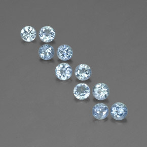 Pedras preciosas de água-marinha azul natural de  ct, corte redondo, VS
