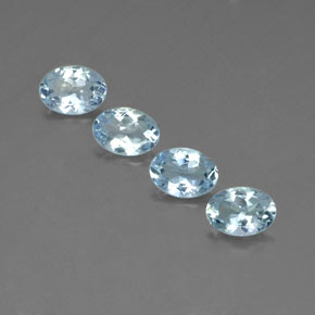Pedras preciosas de água-marinha azul natural de  ct, corte oval, VVS-VS