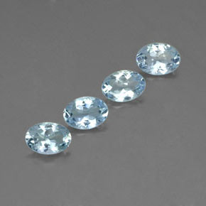 Pedras preciosas de água-marinha azul natural de  ct, corte oval, VVS-VS