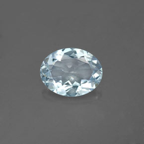 Água-marinha azul natural 1,38ct, corte oval, VS