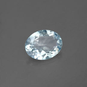 Água-marinha azul natural 1,38ct, corte oval, VS