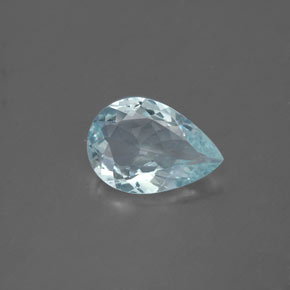 Água-marinha azul natural 1,28ct, formato de pêra, VS