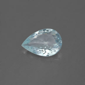 Água-marinha azul natural 1,28ct, formato de pêra, VS