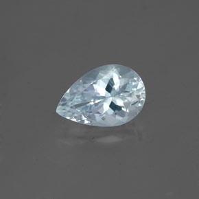 Água-marinha azul natural 1,29ct, formato de pêra, VVS