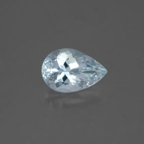 Água-marinha azul natural 1,29ct, formato de pêra, VVS