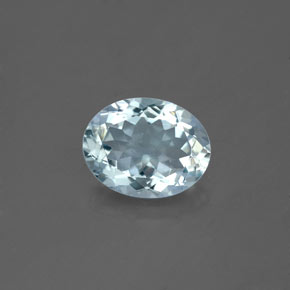 Água-marinha azul natural 1,61ct, corte oval, VS