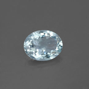 Água-marinha azul natural 1,61ct, corte oval, VS