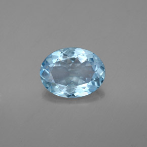 Água-marinha azul natural 1,37ct, corte oval, VS