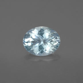 Água-marinha azul natural 1,66ct, corte oval, VS