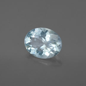 Água-marinha azul natural 1,66ct, corte oval, VS