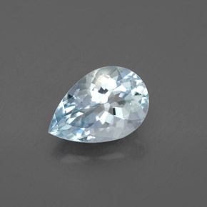 Água-marinha azul natural 1,34ct, formato de pêra, VS