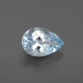 Água-marinha azul natural 1,34ct, formato de pêra, VS