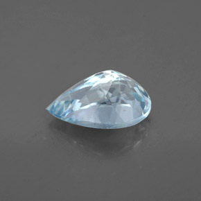 Água-marinha azul natural 1,34ct, formato de pêra, VS