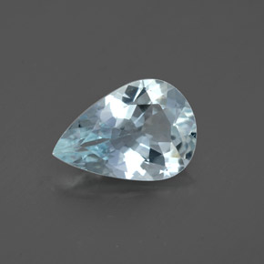 Água-marinha azul natural 1,36ct, formato de pêra, VS