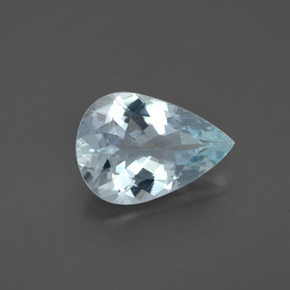 Água-marinha azul natural 1,36ct, formato de pêra, VS
