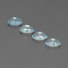 Pedras preciosas de água-marinha azul natural de  ct, corte oval, VS
