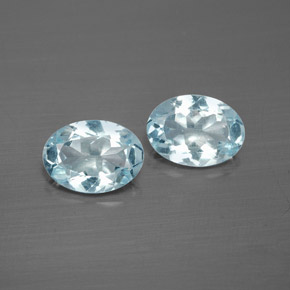 Pedras preciosas de água-marinha azul natural de  ct, corte oval, VS