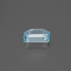 Água-marinha azul natural 0,80ct, corte esmeralda, SI