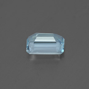 Água-marinha azul natural 0,76ct, corte esmeralda, VVS