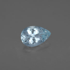 Água-marinha azul natural 1,22ct, formato de pêra, VS