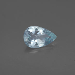 Água-marinha azul natural 1,07ct, formato de pêra, VVS-VS