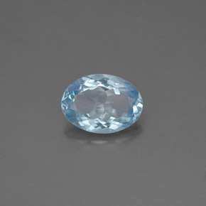 Água-marinha azul natural 1,09ct, corte oval, VS