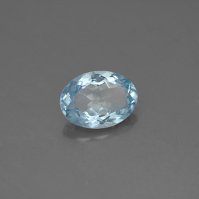 Água-marinha azul natural 1,09ct, corte oval, VS