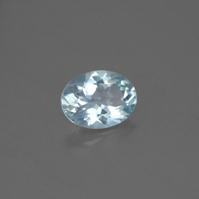 Água-marinha azul natural 1,17ct, corte oval, VS